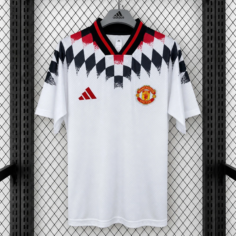 26/27 Manchester United 1994 Inspired Geometric White Soccer Jersey