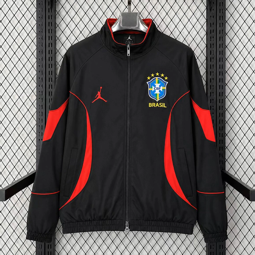 2026 Brazil Black Red Anthem Windbreaker