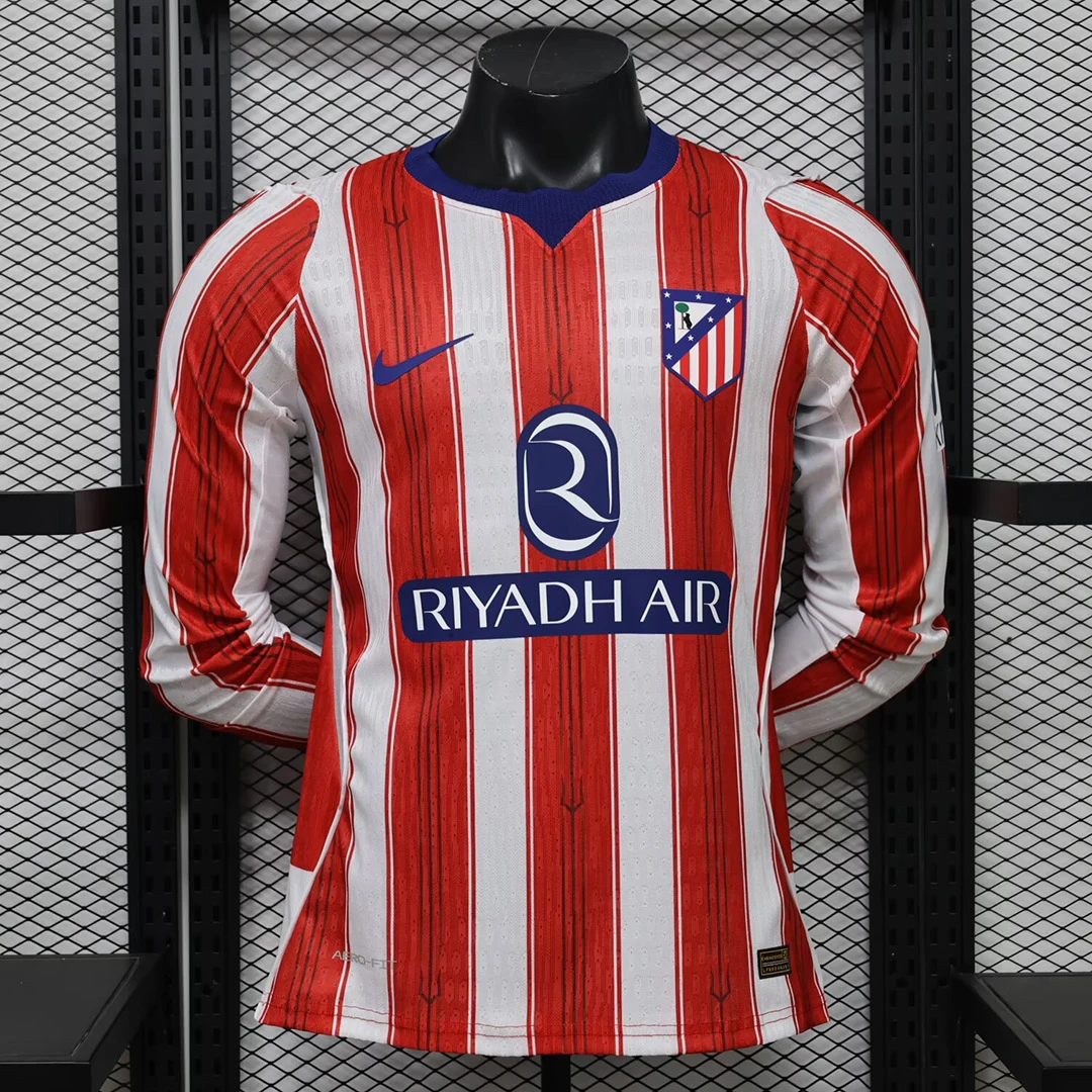 26/27 Atletico Madrid Home Long Sleeve Player Version Soccer Jersey