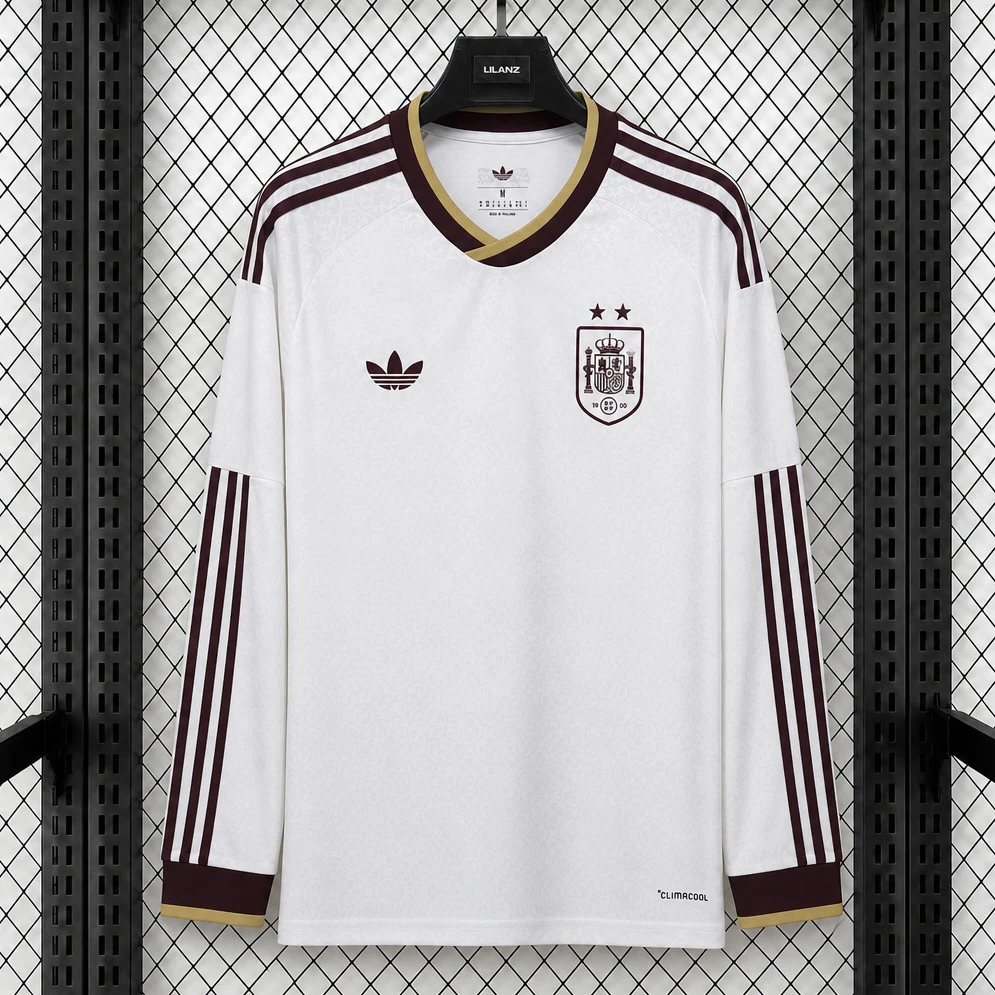 2026 Spain Away 2 Stars Long Sleeve Soccer Jersey