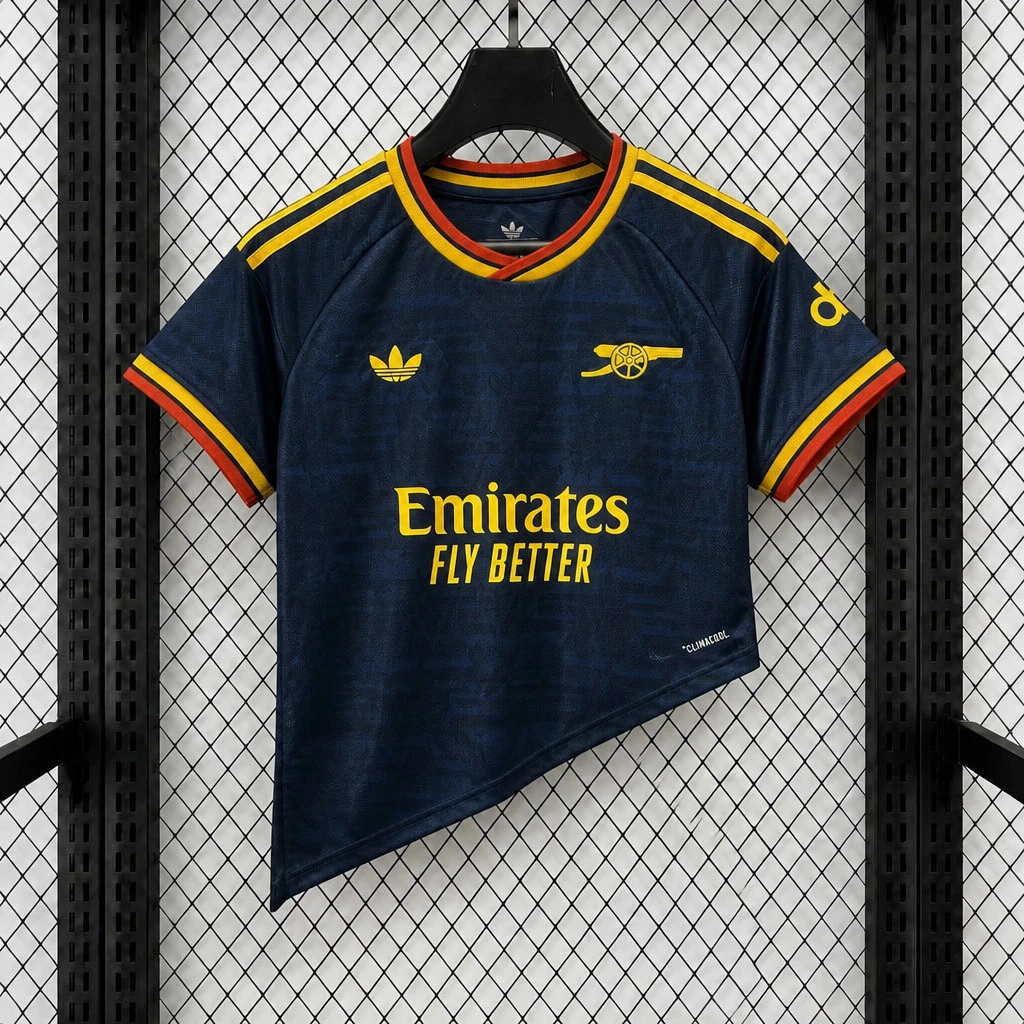 26/27 Arsenal Away Women Asymmetric Hem Crop Jersey