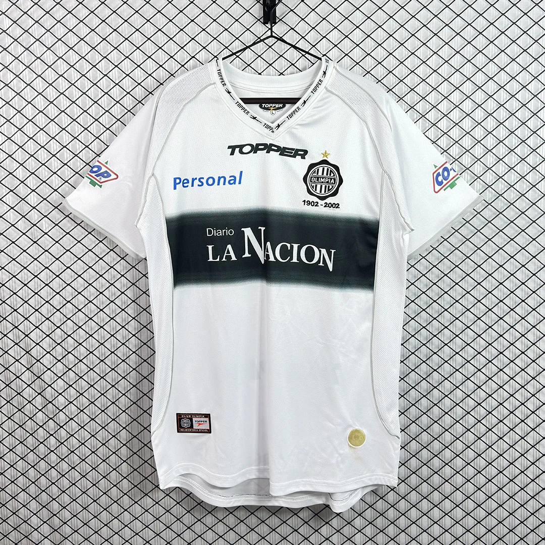 2002 Club Olimpia centenary Home Retro Soccer Jersey