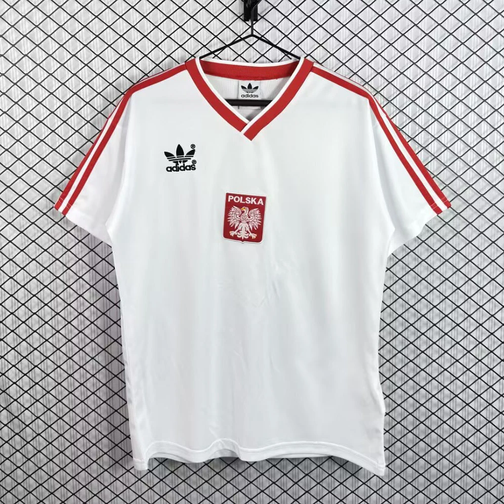 1986 Poland Home Retro Soccer Jersey