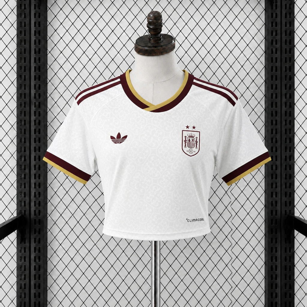 2026 Spain Away 2 Stars Women Crop Jersey
