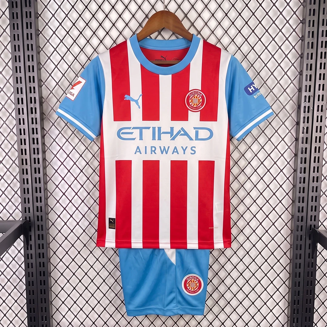 26/27 Girona Home Kids Soccer Jersey
