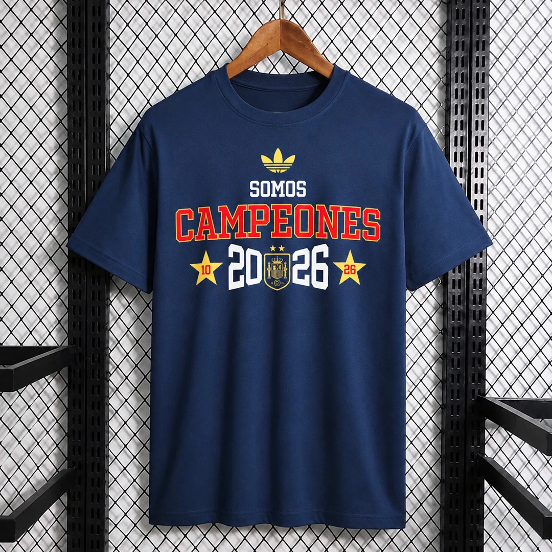 2026 Spain Somos Campeones Cotton Blue T-Shirt