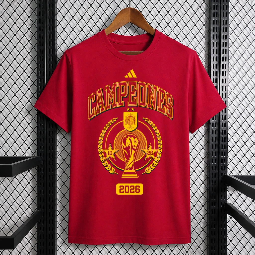 2026 Spain Somos Campeones Cotton Red T-Shirt