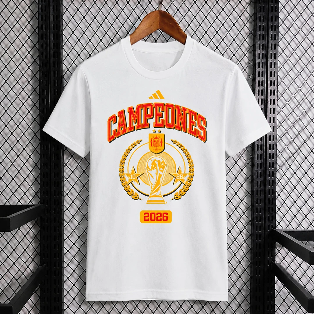2026 Spain Campeones Cotton White T-Shirt