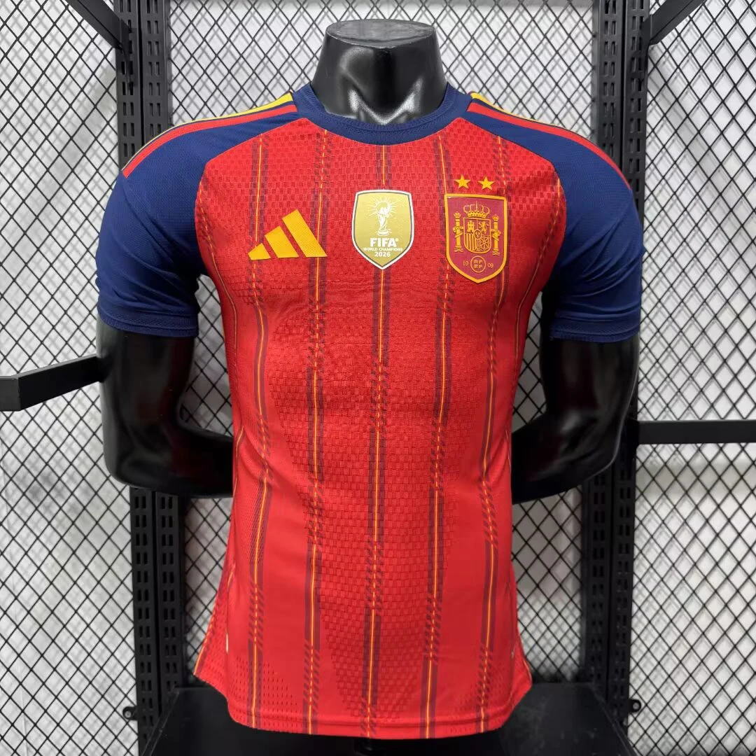 2026 Spain Home 2 Stars Player Version Soccer Jersey