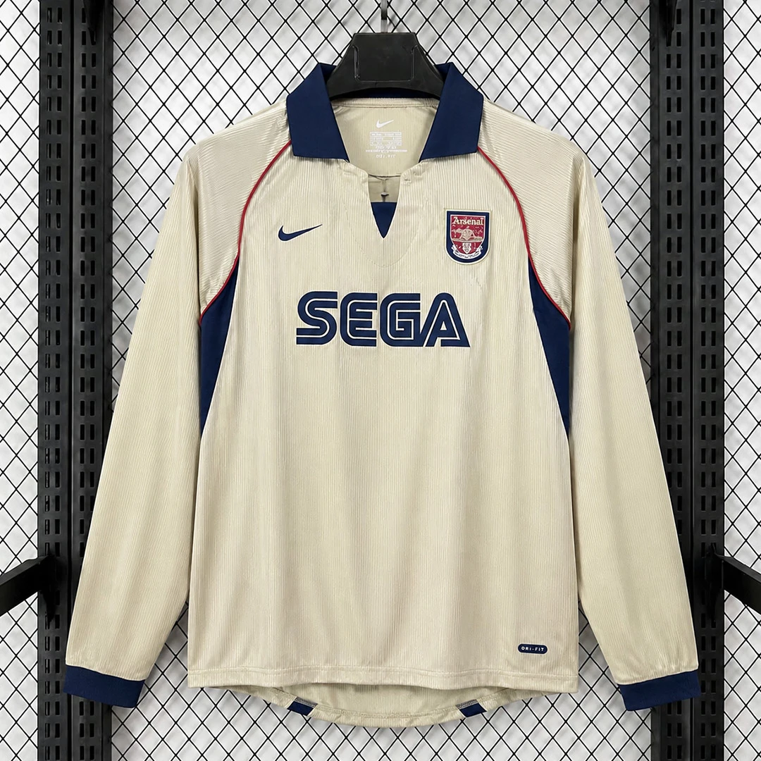 01/02 Arsenal Away Long Sleeve Retro Soccer Jersey
