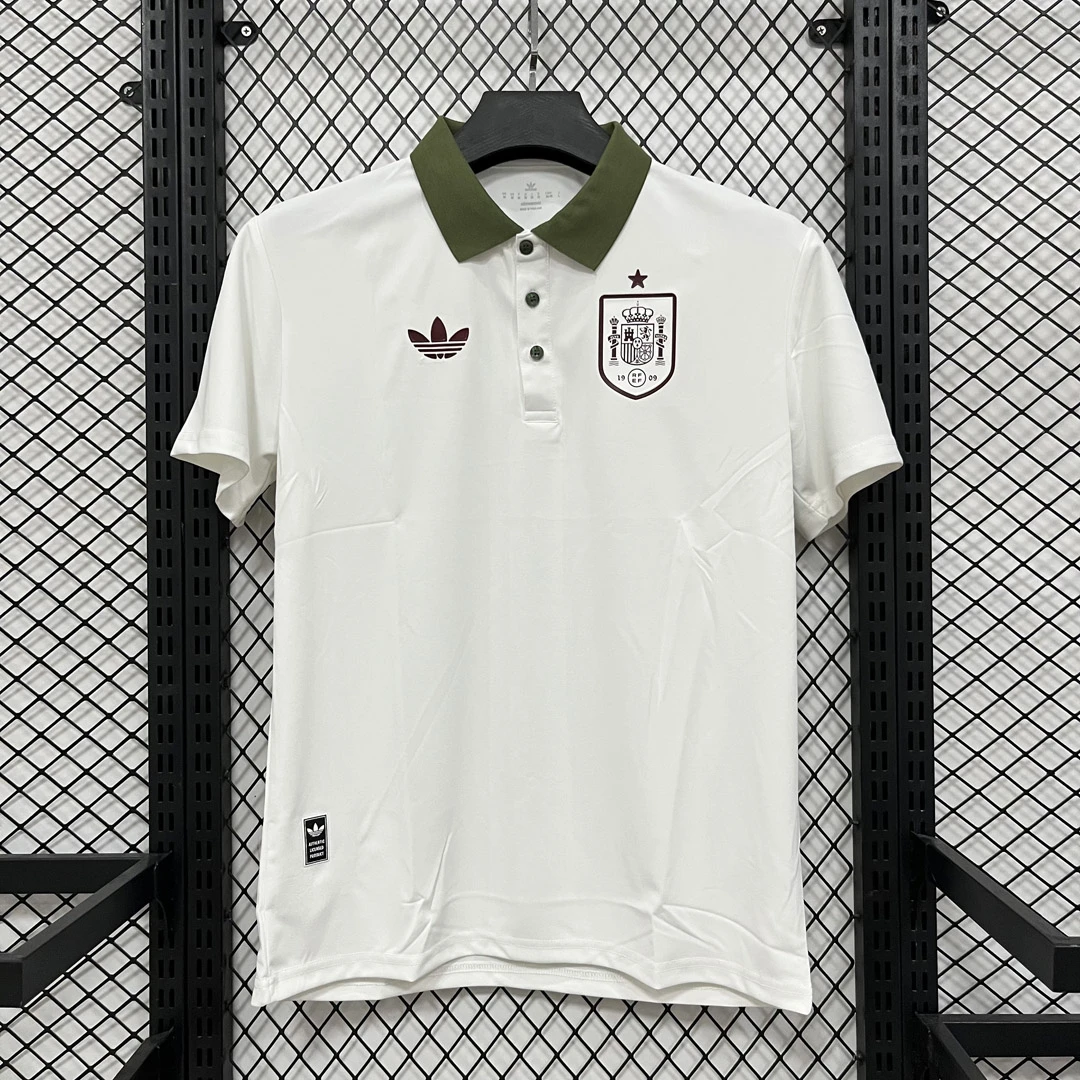 2026 Spain White Dark Green Red Polo