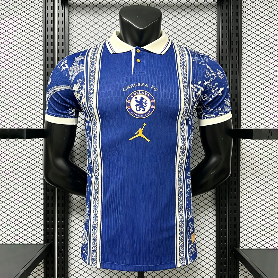 26/27 Chelsea x Dior Concept Toile de Jouy Navy Player Version Soccer Jersey