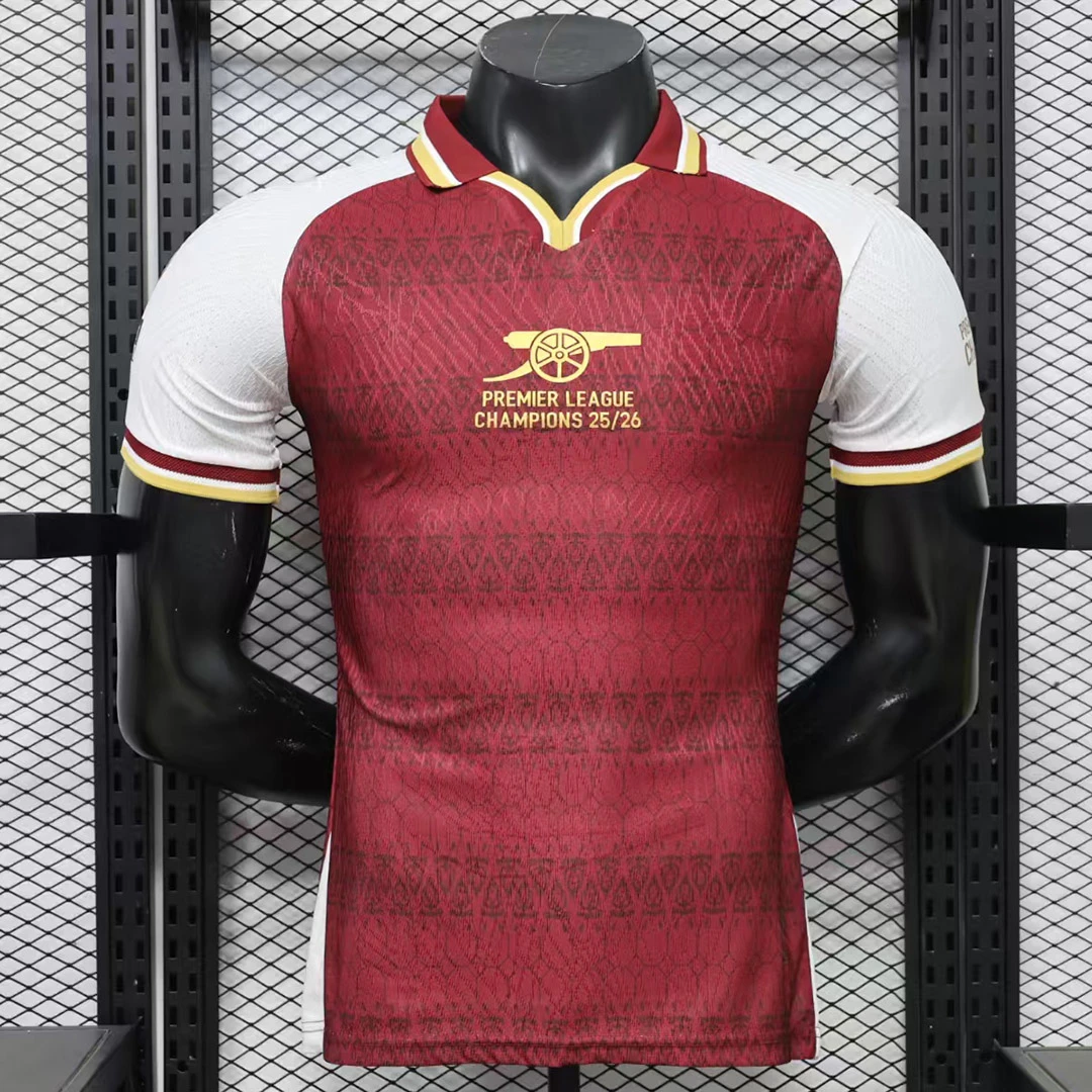 25/26 Arsenal Premier League Champions Maroon White Player Version Soccer Jersey