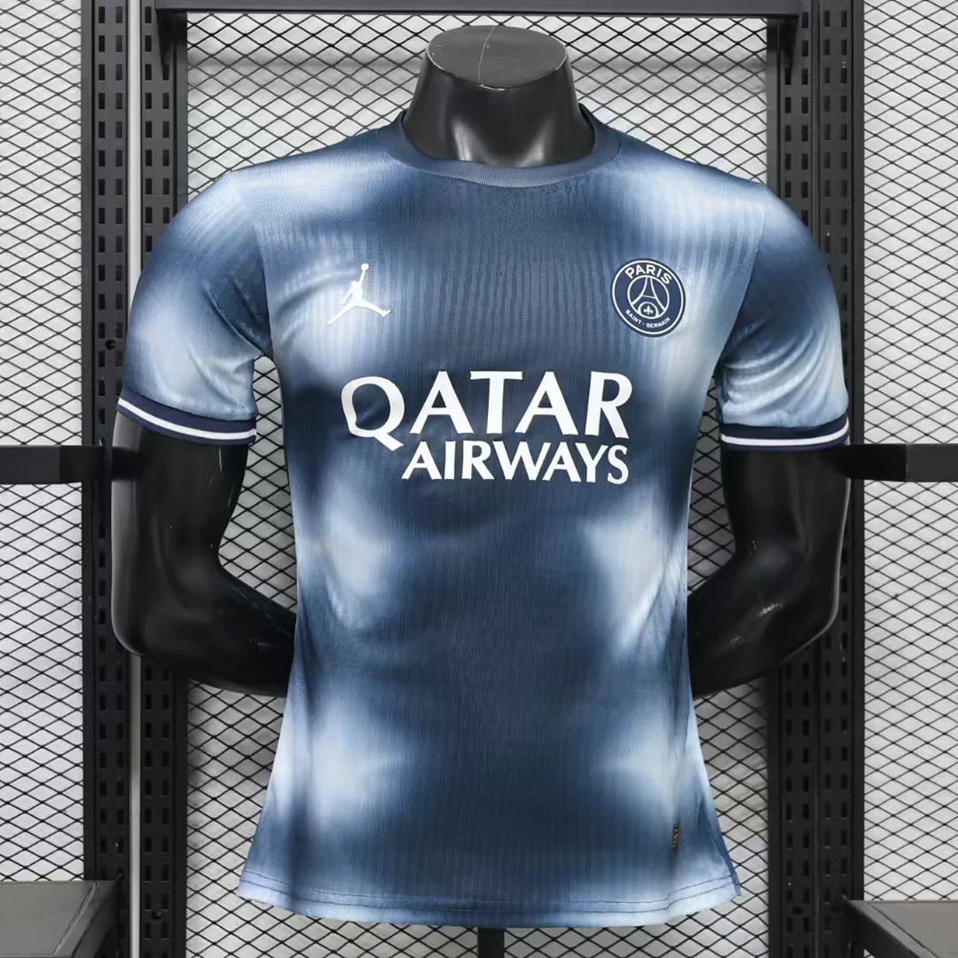 26/27 PSG Paris Saint-Germain Sepcial Edtion Navy and Light Grey Tie-dye Player Version Soccer Jersey