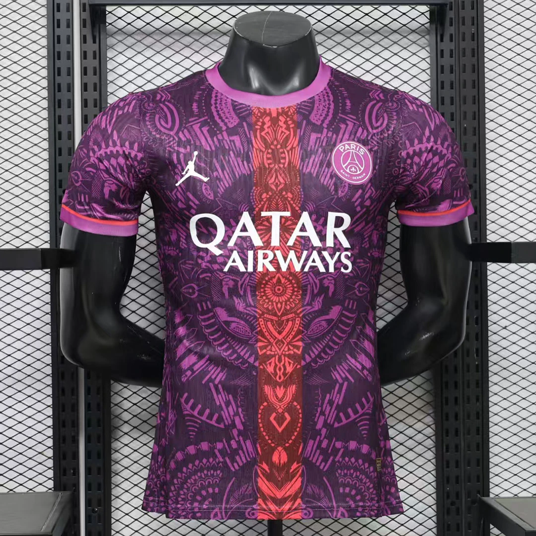26/27 PSG Special Edition Purple with Pixel-Style Pattern Player Version Soccer Jersey
