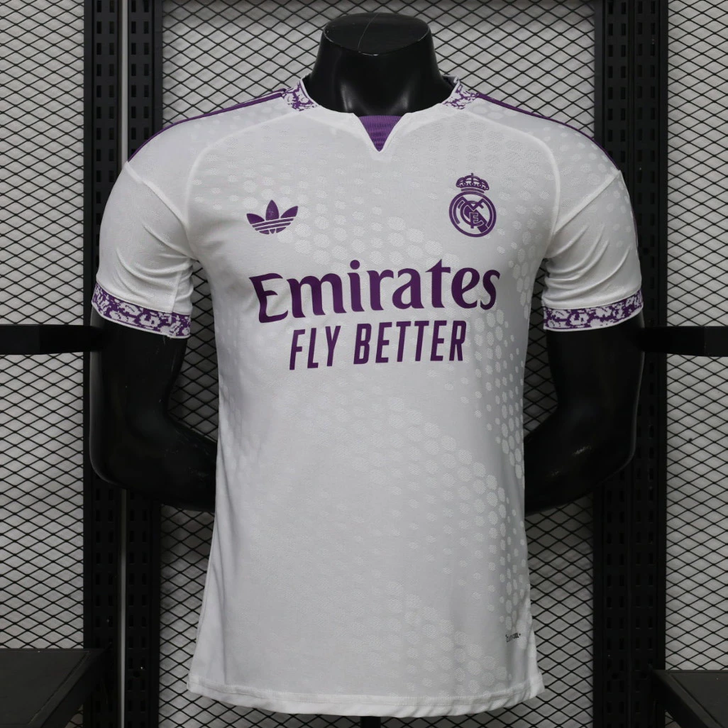 26/27 Real Madrid Trefoil White Purple Player Version Soccer Jersey