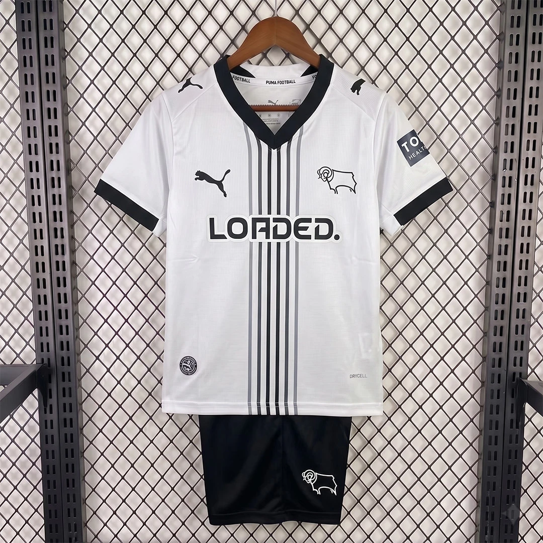 26/27 Derby County Home Kids Soccer Jersey
