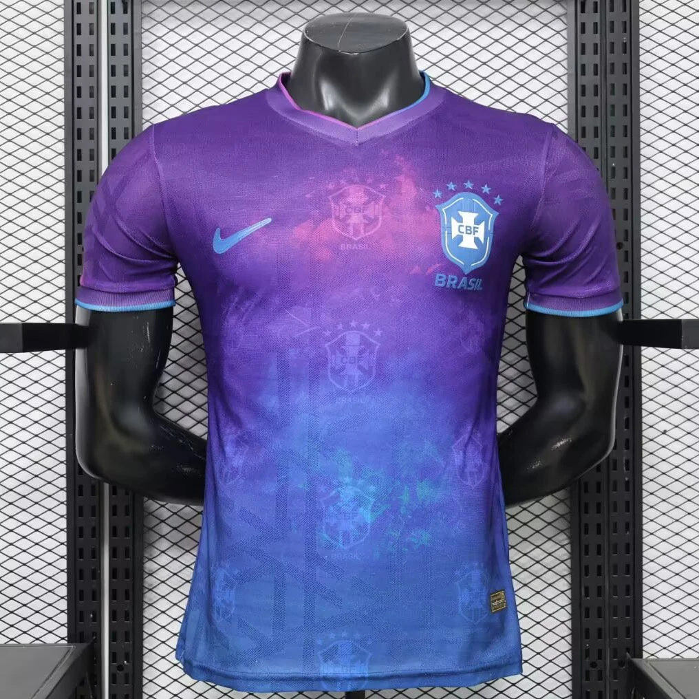 2026 Brazil Special Player Version Vibrant Pruple Blue Soccer Jersey