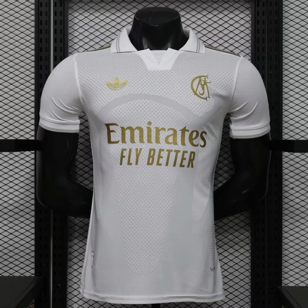 26/27 Real Madrid 125 Years Anniversary Gold Logo Player Version Soccer Jersey