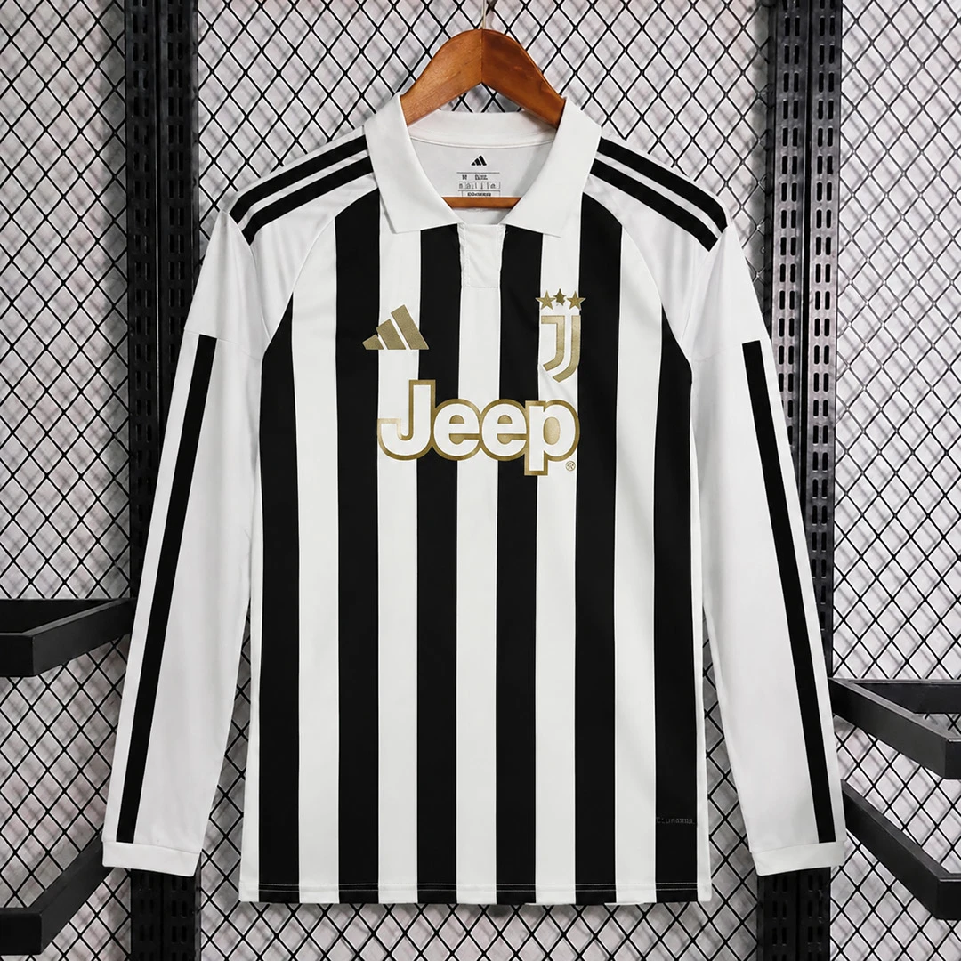 26/27 Juventus Home Long Sleeve Soccer Jersey