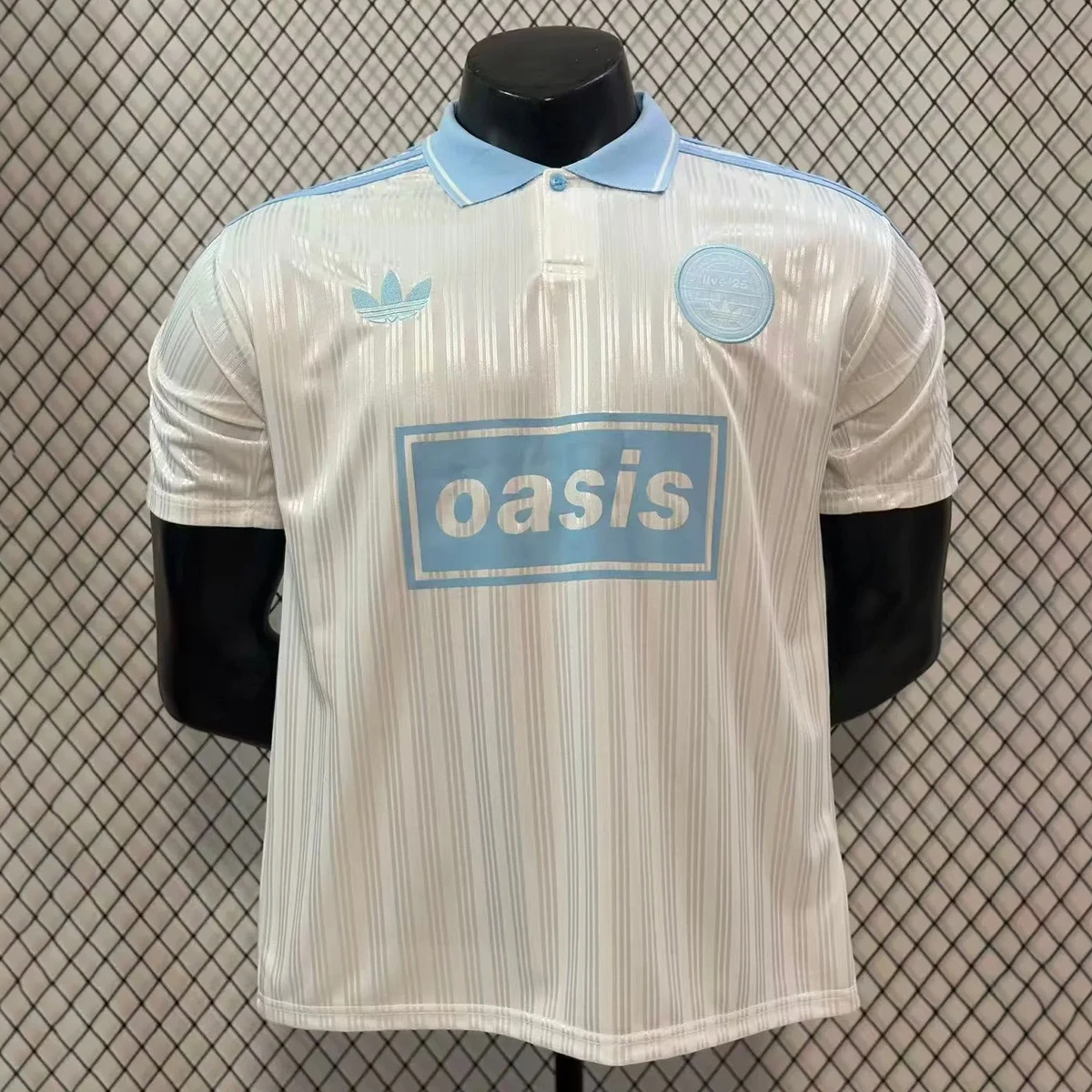 Adidas x Oasis White Blue Soccer Jersey