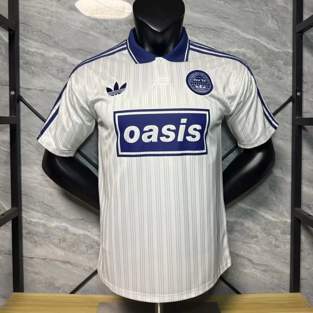 Adidas x Oasis White Royal Blue Soccer Jersey