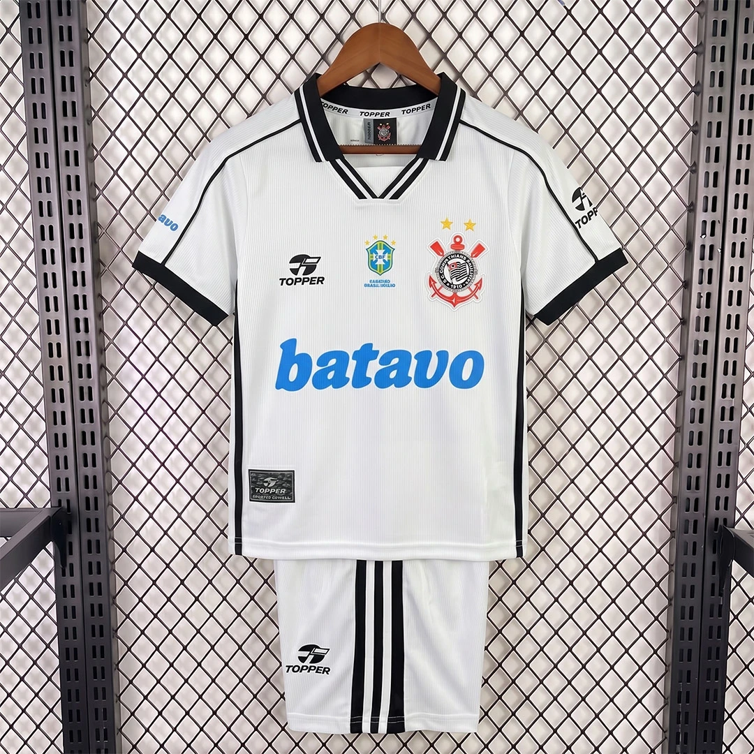 1999 Corinthians Home Kids Retro Soccer Jersey