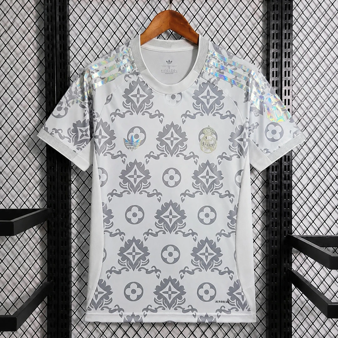 26/27 Real Madrid x LV White Gray Soccer Jersey