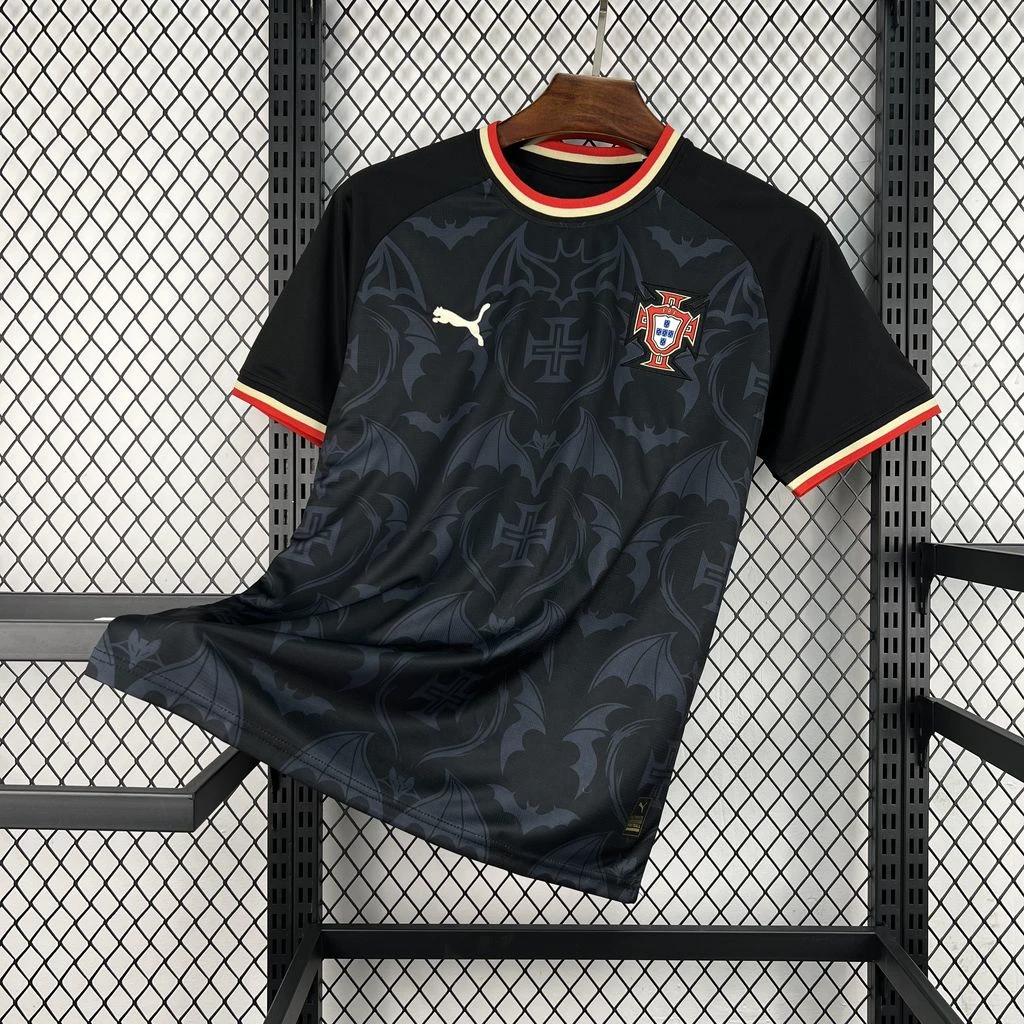 2026 Portugal Special Version Black Red Collar Soccer Jersey