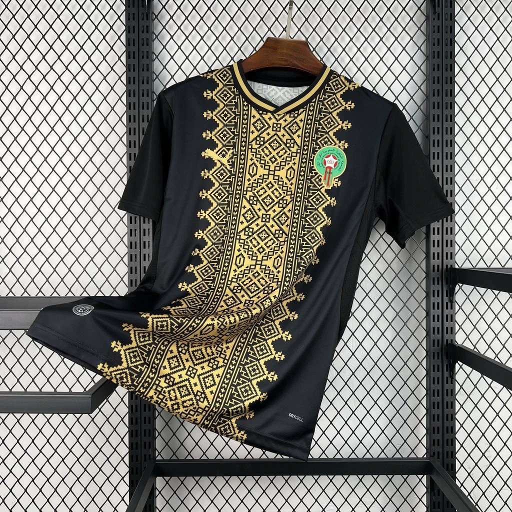 2026 Morocco Special Version Black Gold Soccer Jersey