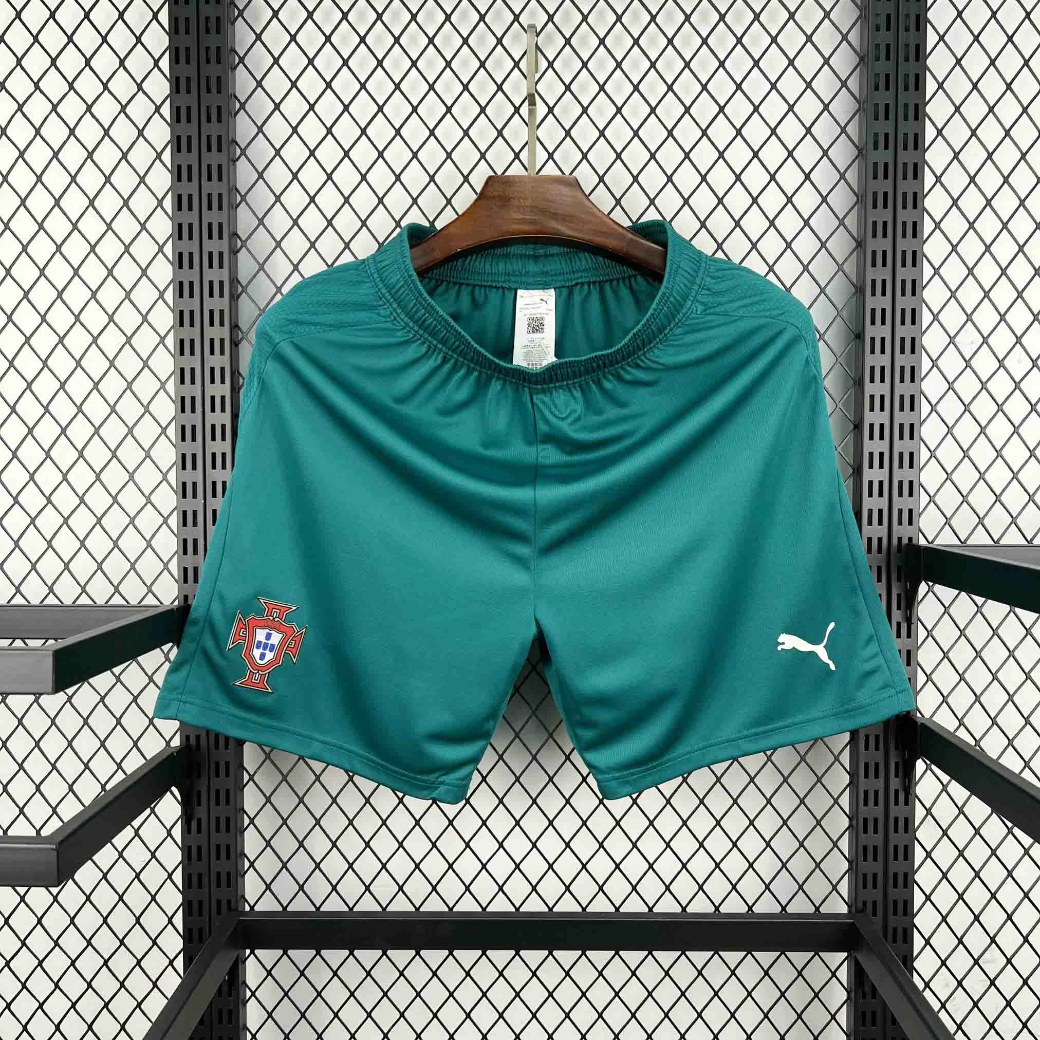 2026 Portugal Away Green Soccer Shorts