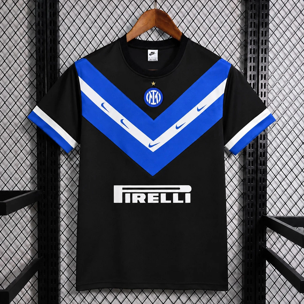 26/27 Inter Milan Retro Inspired Black Blue Short Sleeve Sweatshirt