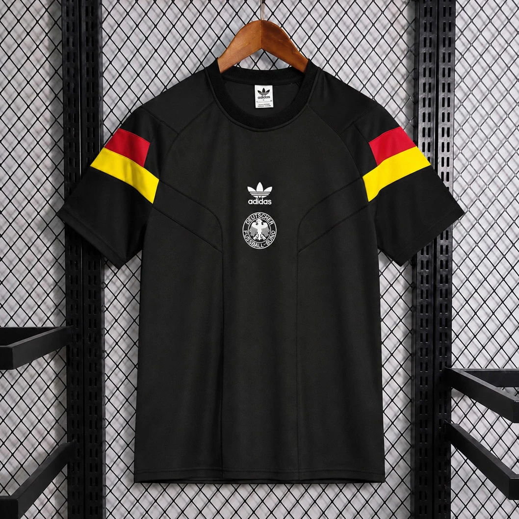 2026 Germany Trefoil Retro Inspired Black Short Sleeve Sweatshirt