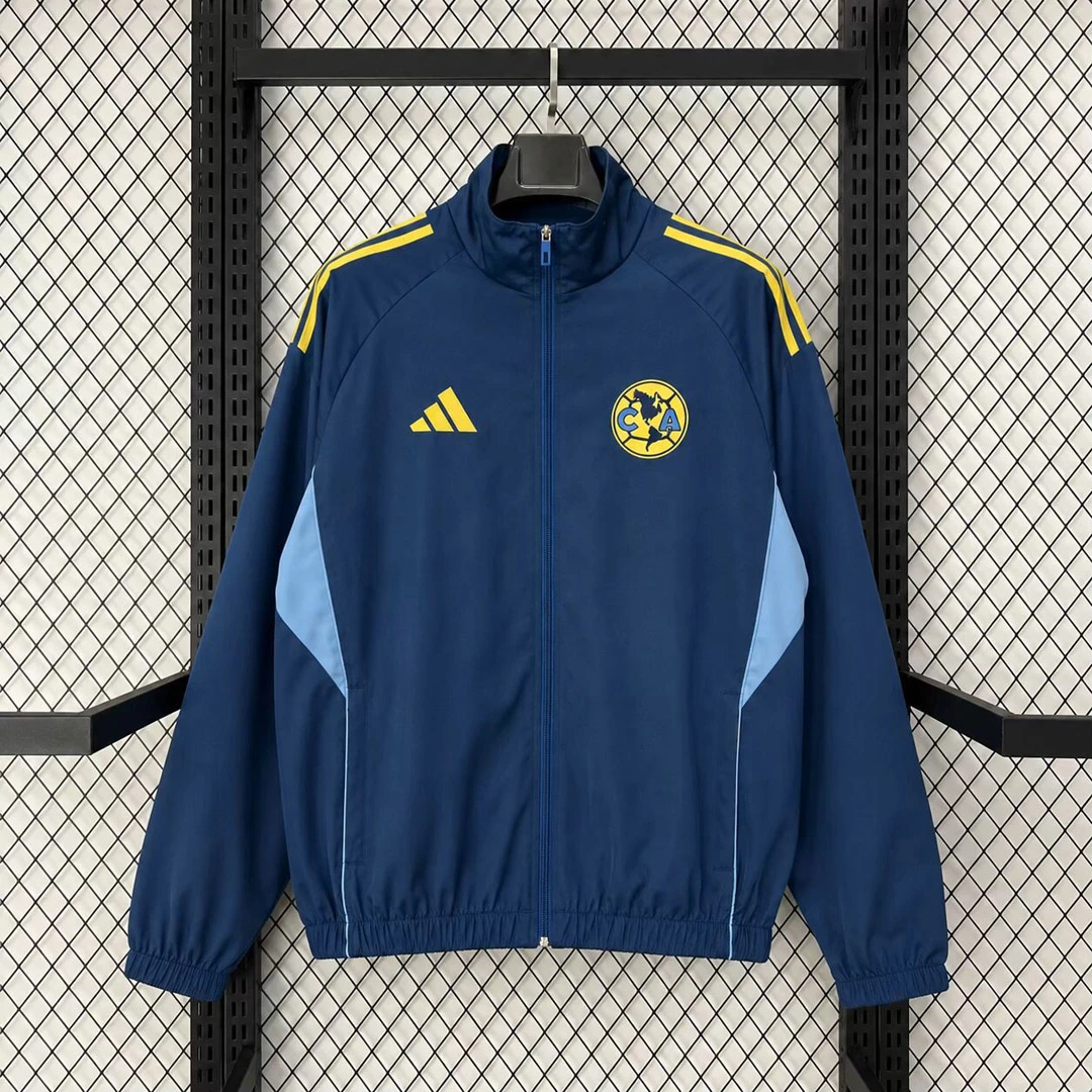 25/26 Club America Full Zipper Pre-Match Blue Jacket