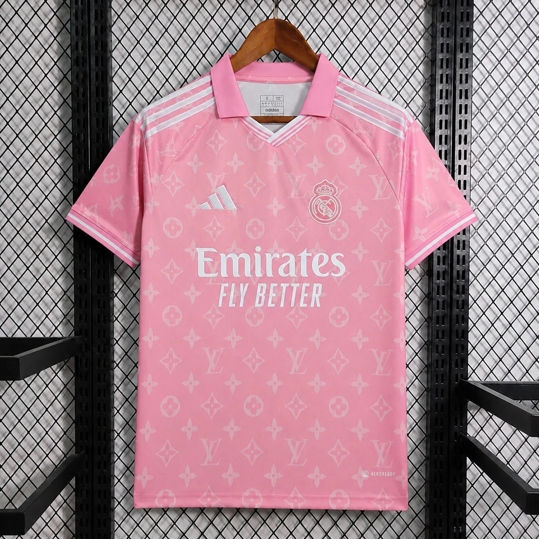 26/27 Real Madrid x LV Pink Soccer Jersey