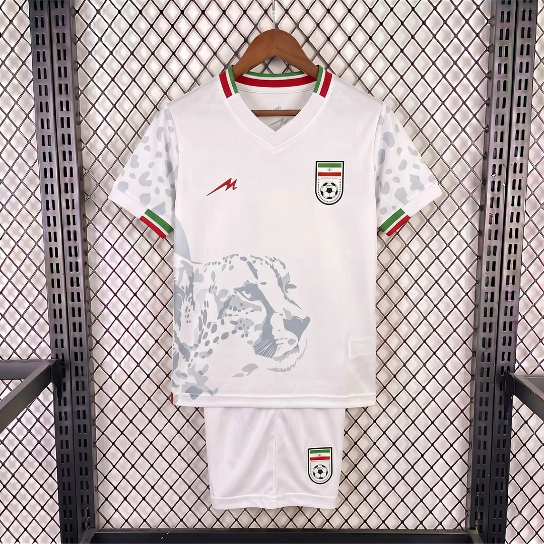 2026 Iran Home Kids Soccer Jersey Size 16-28