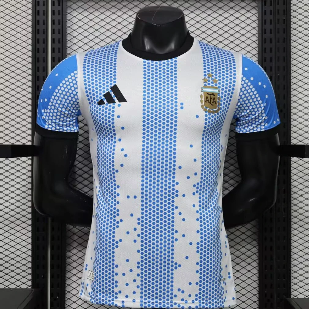 2026 Argentina Special Player Version Distinctive Dot-Gradient Blue White Soccer Jersey