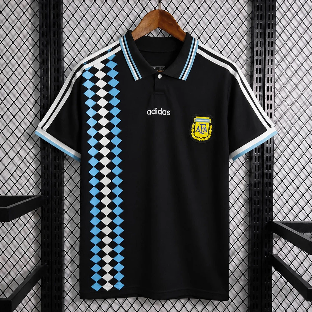 1994 Argentina Black Retro Soccer Jersey