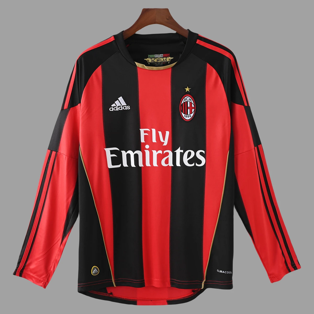 10/11 AC Milan Home Long Sleeve Retro Soccer Jersey
