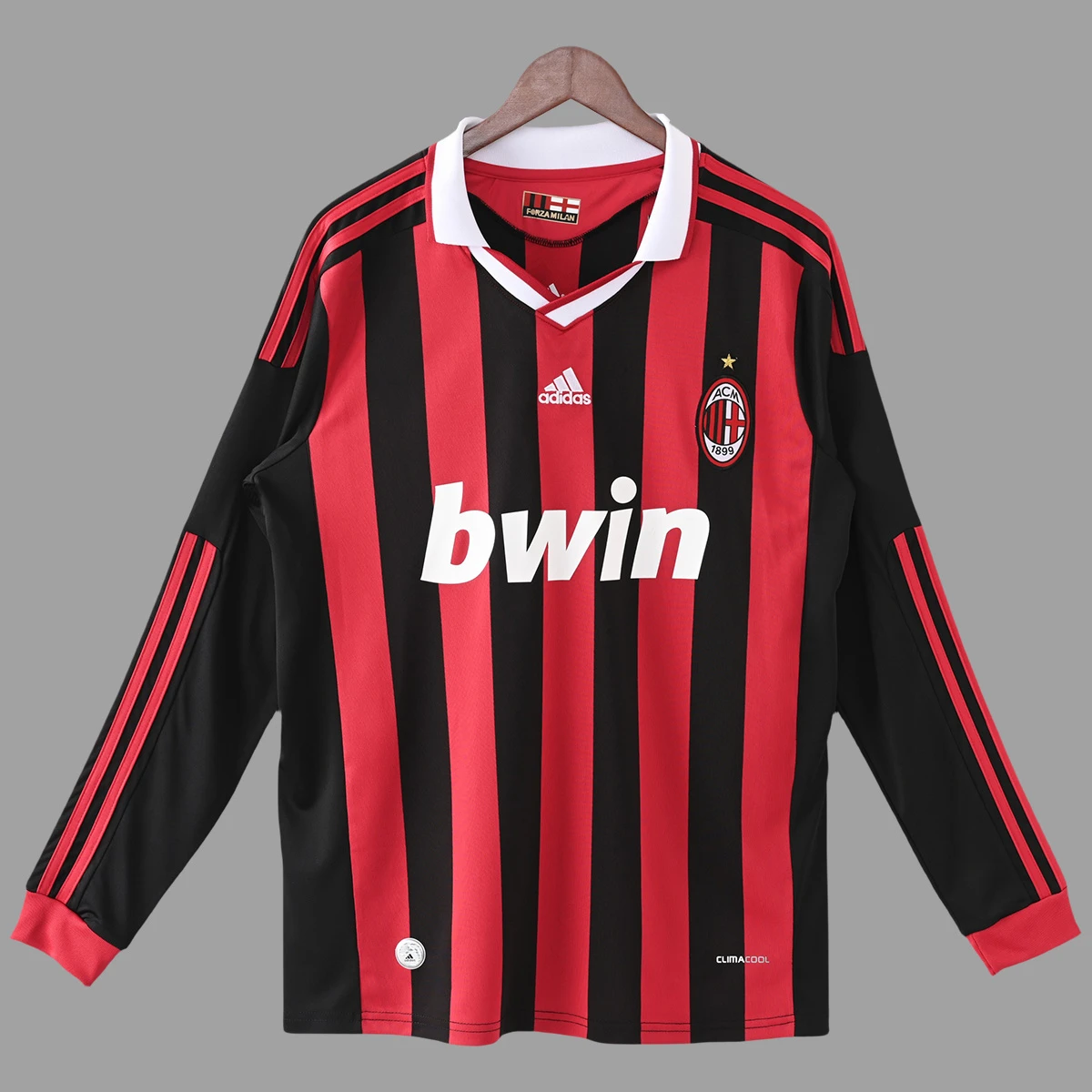 09/10 AC Milan Home Long Sleeve Retro Soccer Jersey