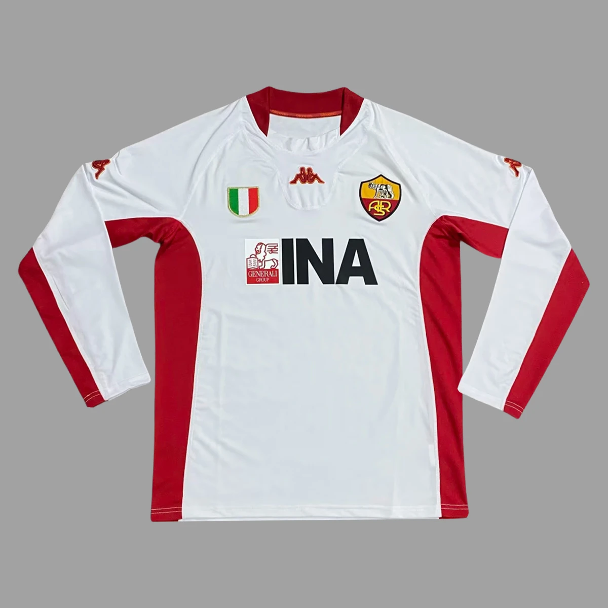 01/02 Roma Away Long Sleeve Retro Soccer Jersey