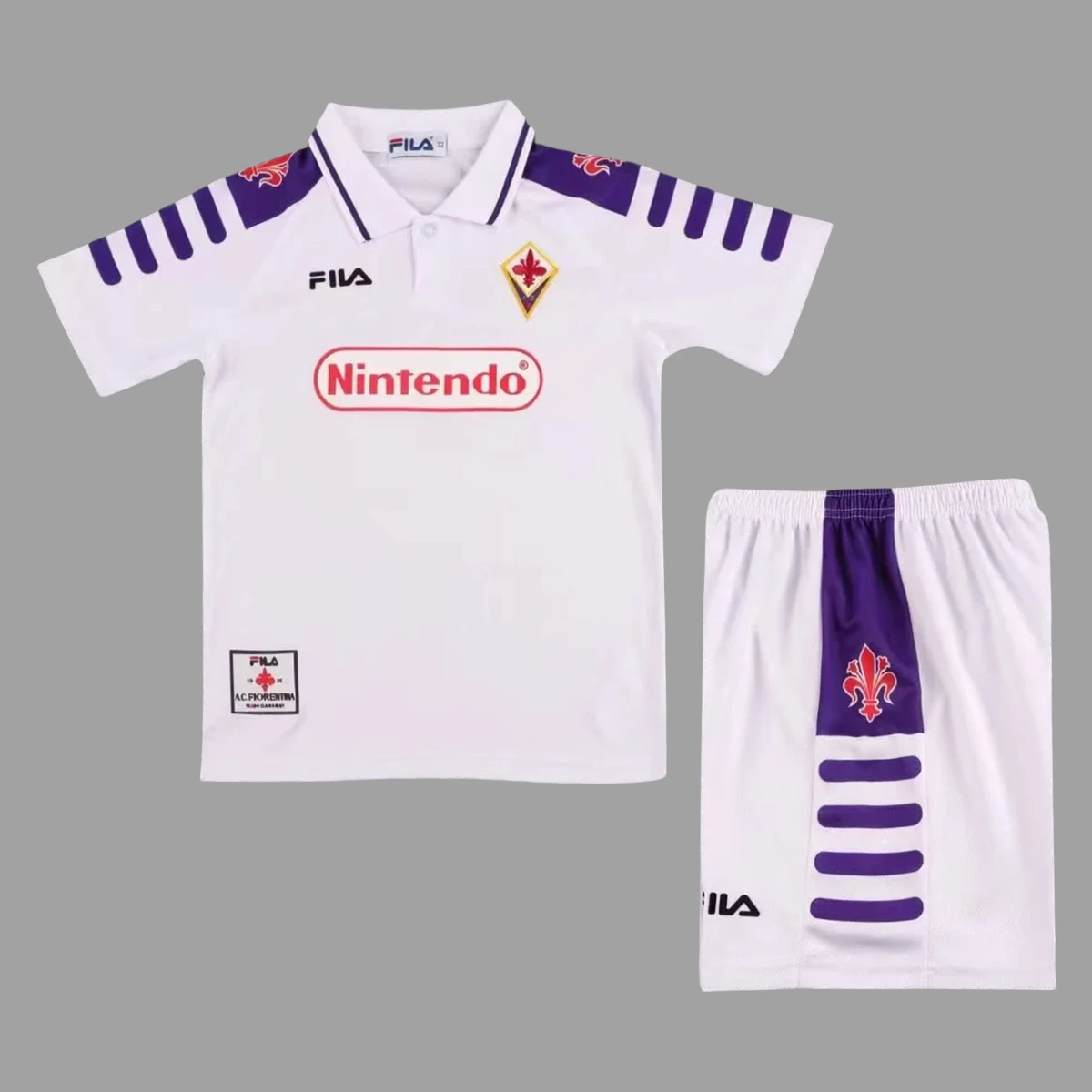 98/99 Fiorentina Away Kids Retro Soccer Jersey Size 16-28