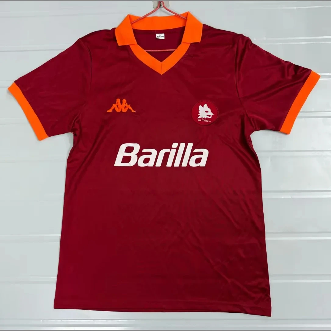 85/86 Roma Home Retro Soccer Jersey