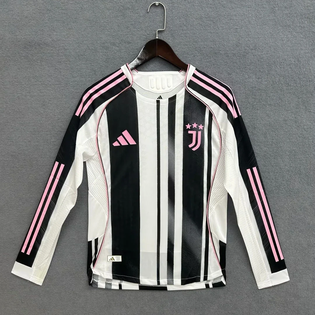 25/26 Juventus Home Long Sleeve Player Version Soccer Jersey