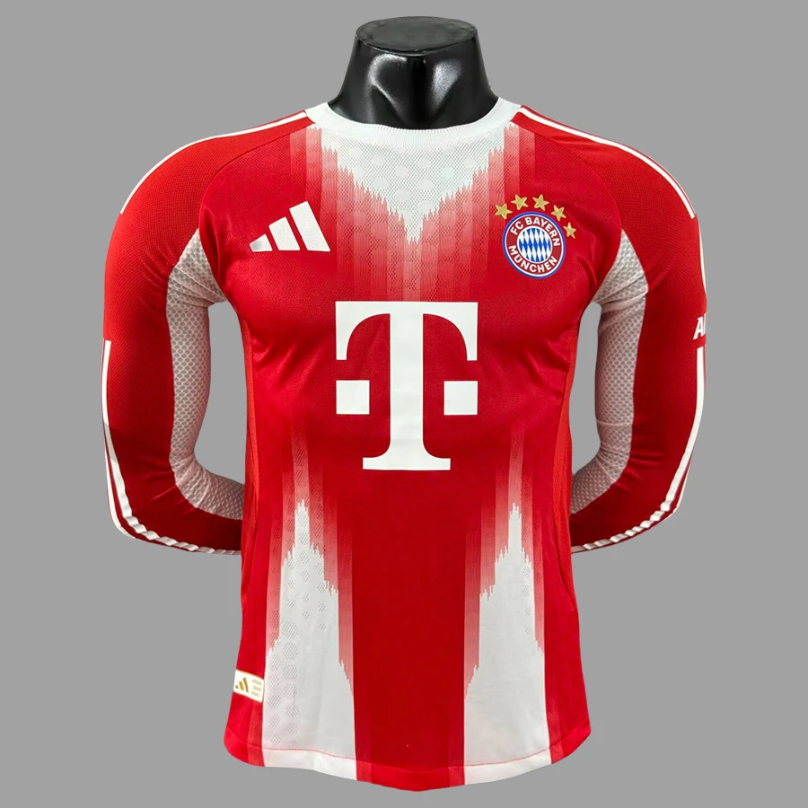 25/26 Bayern Munich Home Long Sleeve Player Version Soccer Jersey