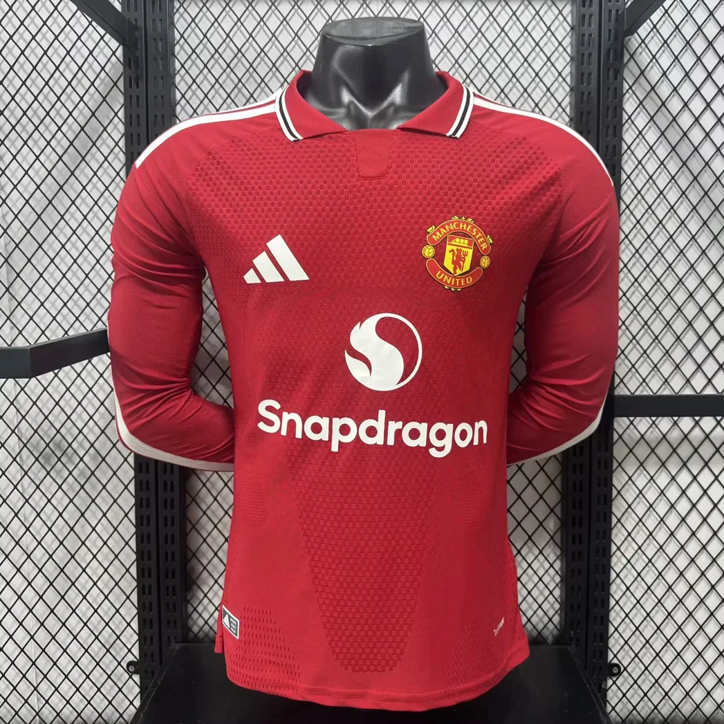26/27 Manchester United Home Long Sleeve Player Version Soccer Jersey