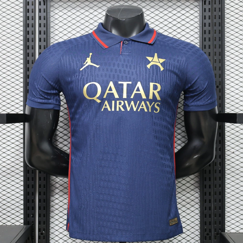 26/27 PSG Jordan Collaborative Version Navy Blue Player Version Soccer Jersey