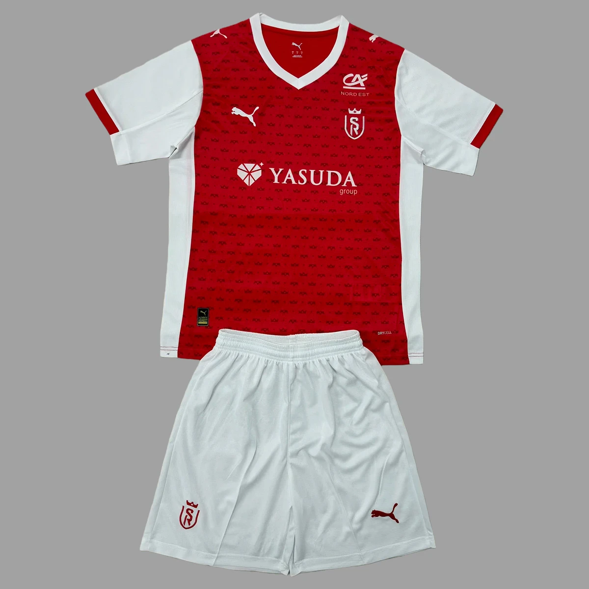 25/26 Stade de Reims Home Kids Soccer Jersey Size 16-28
