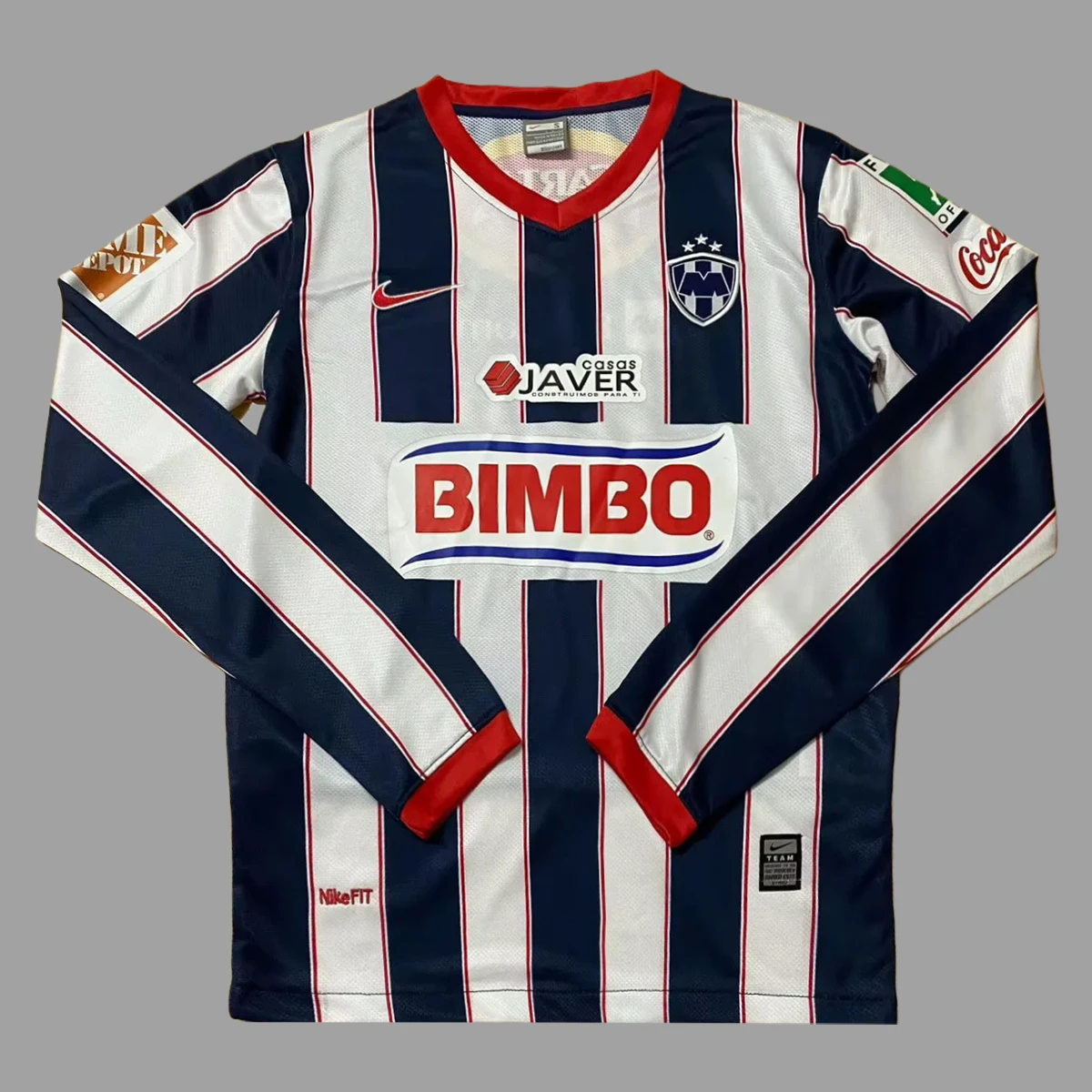 09/10 Monterrey Home Long Sleeve 3 Stars Retro Soccer Jersey