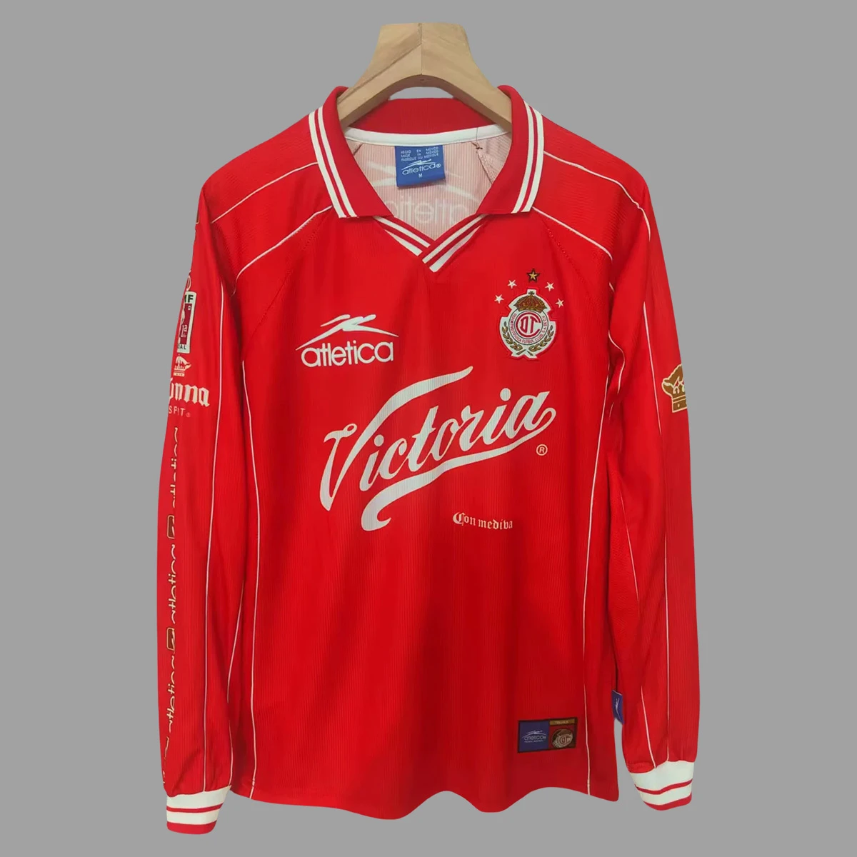 99/00 Toluca Home Long Sleeve Retro Soccer Jersey